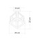 GLOBOSTAR® CUBE 00800 Μοντέρνο Φωτιστικό Οροφής με Ντουί 1 x E27 AC 220-240V IP20 - Λευκό & Χρυσό - Μ25 x Π25 x Υ25cm