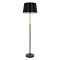 GloboStar® CEDAR 00827 Μοντέρνο Επιδαπέδιο Φωτιστικό Μονόφωτο 1 x E27 IP20 Μαύρο Μέταλλο, Μαύρο Ύφασμα με Μπεζ Ξύλο - Μ40 x Π40 x Υ148cm