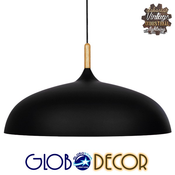 GLOBOSTAR® VALLETE 01259 Μοντέρνο Κρεμαστό Φωτιστικό Οροφής με Ντουί 1 x E27 AC 220-240V IP20 - Μαύρο & Μπεζ - Μ60 x Π60 x Υ35cm