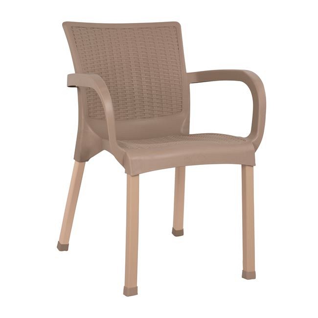 ΠΟΛΥΘΡΟΝΑ ΠΟΛΥΠΡΟΠΥΛΕΝΙΟΥ RATTAN ΠΟΔΙ ALU HM5591.01 ΧΡΩΜΑ ΛΕΥΚΟ 60x60x82 cm