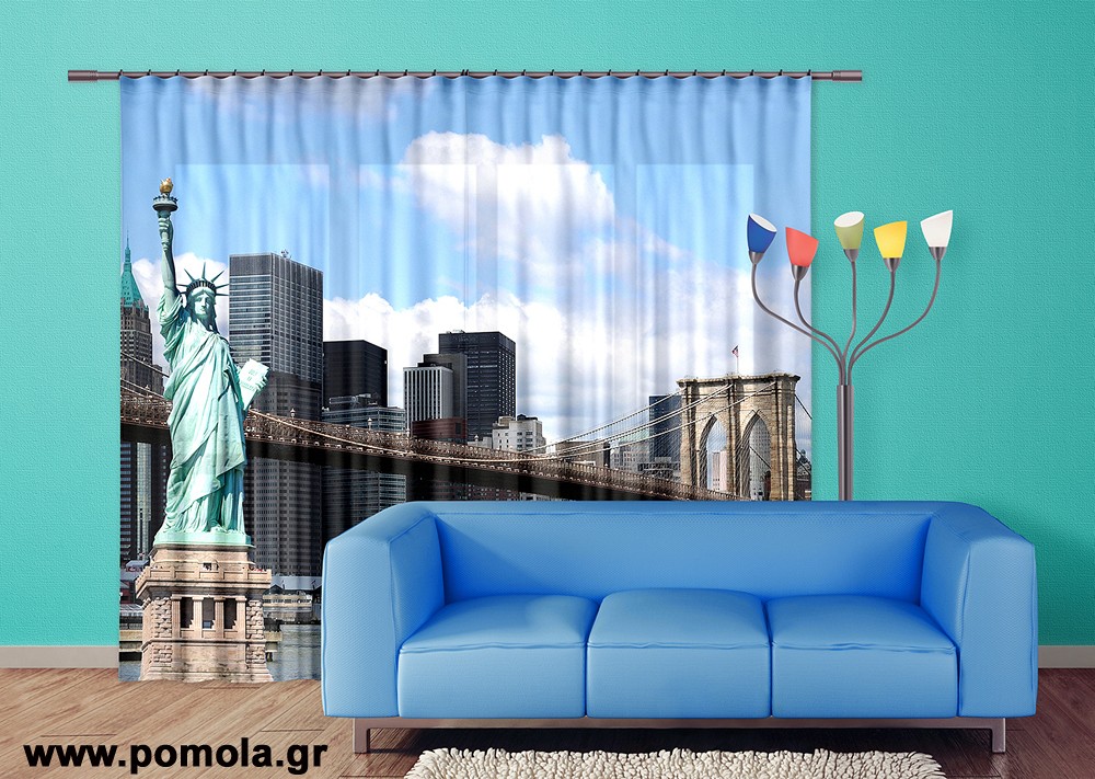 009 Δειγμα Κουρτινας με Εκτυπωση