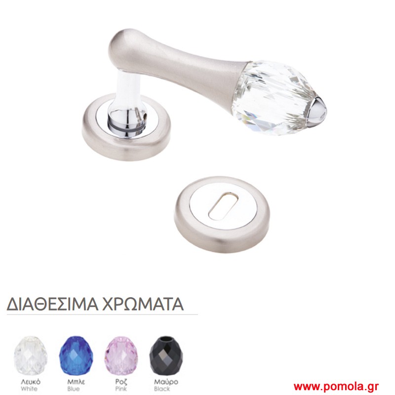 Πόμολο πορτας (ροζέτα) με κρύσταλλα SWAROVSKI