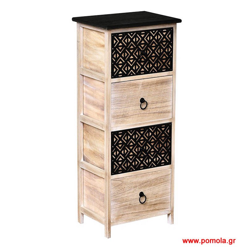 Έπιπλο Ξύλινο/Mdf με 4 Συρτάρια Αποθήκευσης