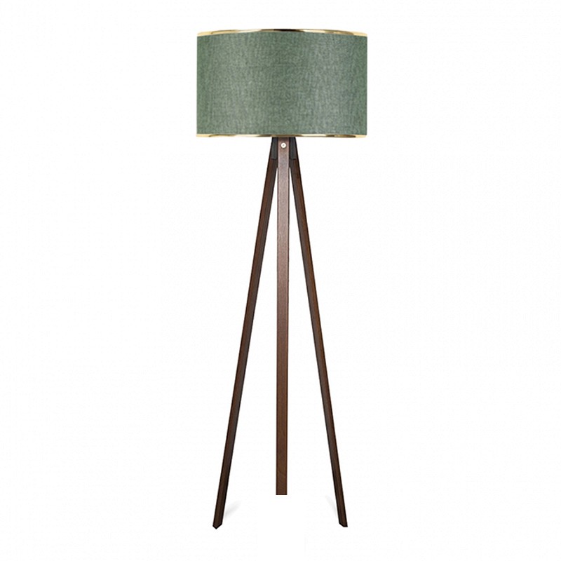 Φωτιστικό δαπέδου Rosling Megapap Mdf/ύφασμα Pvc χρώμα καρυδί/κυπαρισσί 38x21x140εκ.