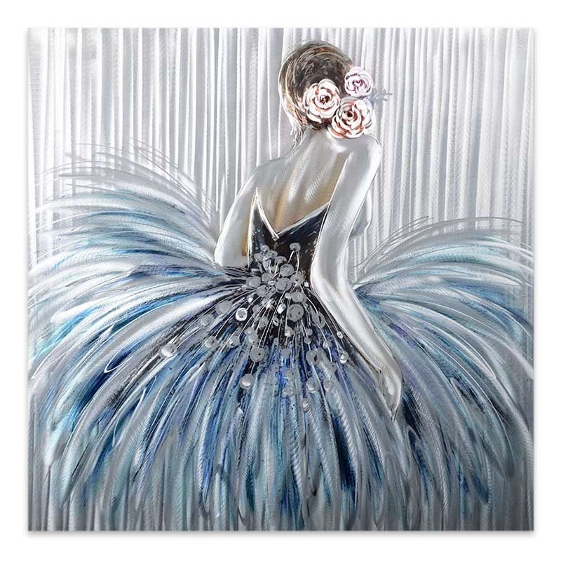 Πίνακας σε καμβά \"Girl In Pearl Dress\" Megapap ψηφιακής εκτύπωσης 90x90x3εκ.
