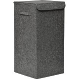 Καλάθι απλύτων mdf αναδιπλούμενο με επένδυση  πολυεστερικό ύφασμα.