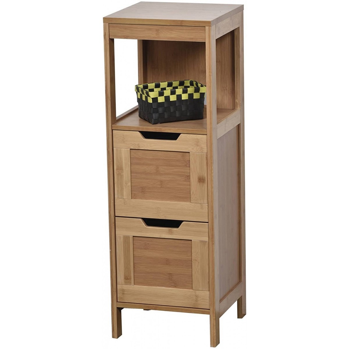 Έπιπλο Bamboo/Mdf με 2 Συρτάρια και 1 Ράφι