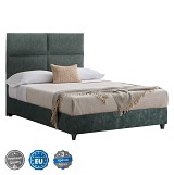 ΚΡΕΒΑΤΙ MALENA ΑΠΟ ΠΡΑΣΙΝΟ ΥΦΑΣΜΑ τύπου NUBUCK, HM647.27 ΓΙΑ ΣΤΡΩΜΑ 120x200 εκ.