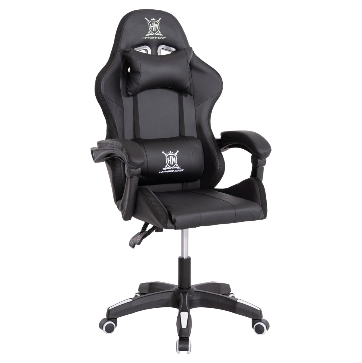 ΠΟΛΥΘΡΟΝΑ GAMING DARREN HM1203.04 ΜΑΥΡΟ-ΛΕΥΚΟ PVC & NYLON 58.5x100x120Υεκ.
