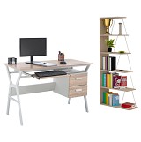 ΣΕΤ ΓΡΑΦΕΙΟΥ HM11769 2ΤΜΧ ΜΕΛΑΜΙΝΗ ΣΕ SONOMA- ΛΕΥΚΟ ΜΕΤΑΛΛΟ