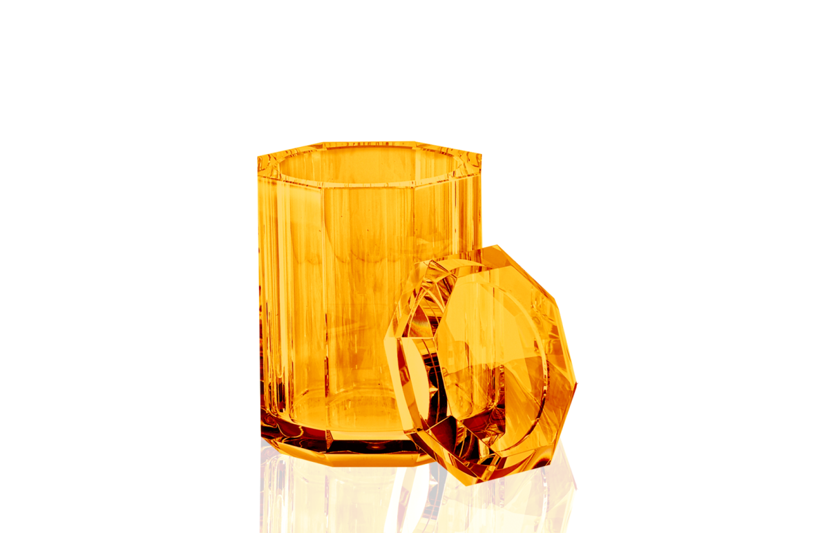 KR BMD      KRISTALL Multi-purpose box with lid Amber