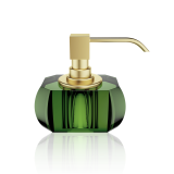 KR SSP      KRISTALL Soap dispenser English green / Gold matt 24 Carat