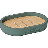 Σαπουνοθήκη Polyresin-bamboo λαδί