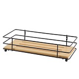 Μεταλλική βάση μαύρη με bamboo.