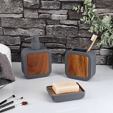 Eurocasa Σετ 3 τεμάχια αξεσουάρ μπάνιου abs bamboo