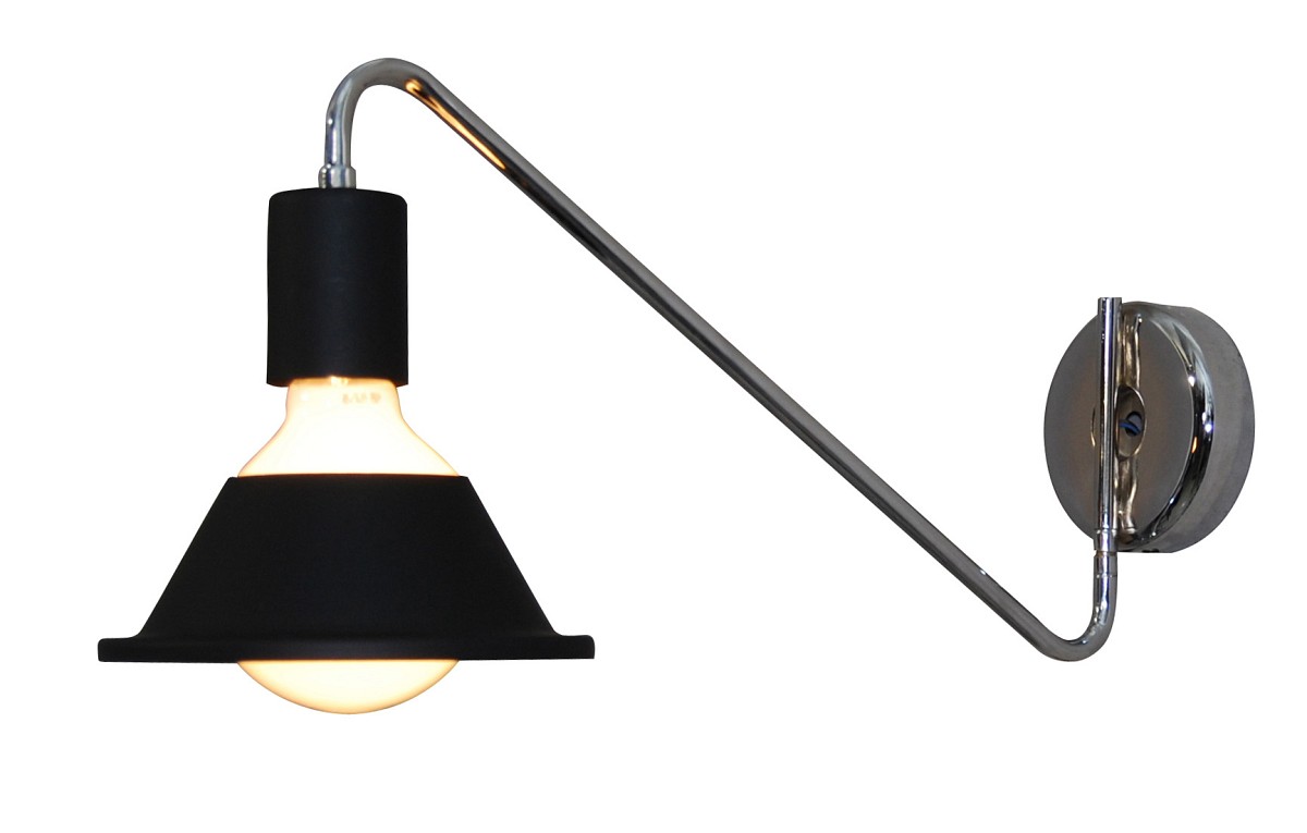 HL-3521-1 EMILY CHROME & BLACK WALL LAMP