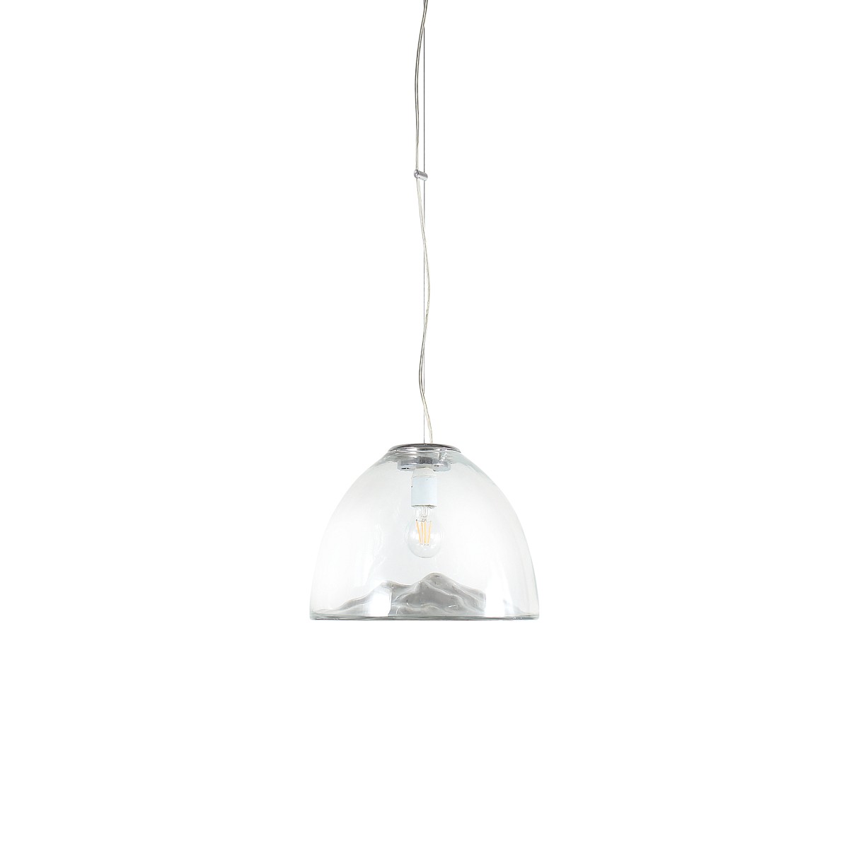 875-30 STANLEY Φ30, SILVER-CLEAR GLASS PENDANT Z1