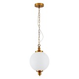 SE21-AB-25 LOCKE ANTIQUE BRASS PENDANT & OPAL GLASS E2