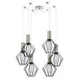 SE21-NM-4-NM6-GR1 ADEPT TUBE Nickel Matt Pendant Black Metal Grid+