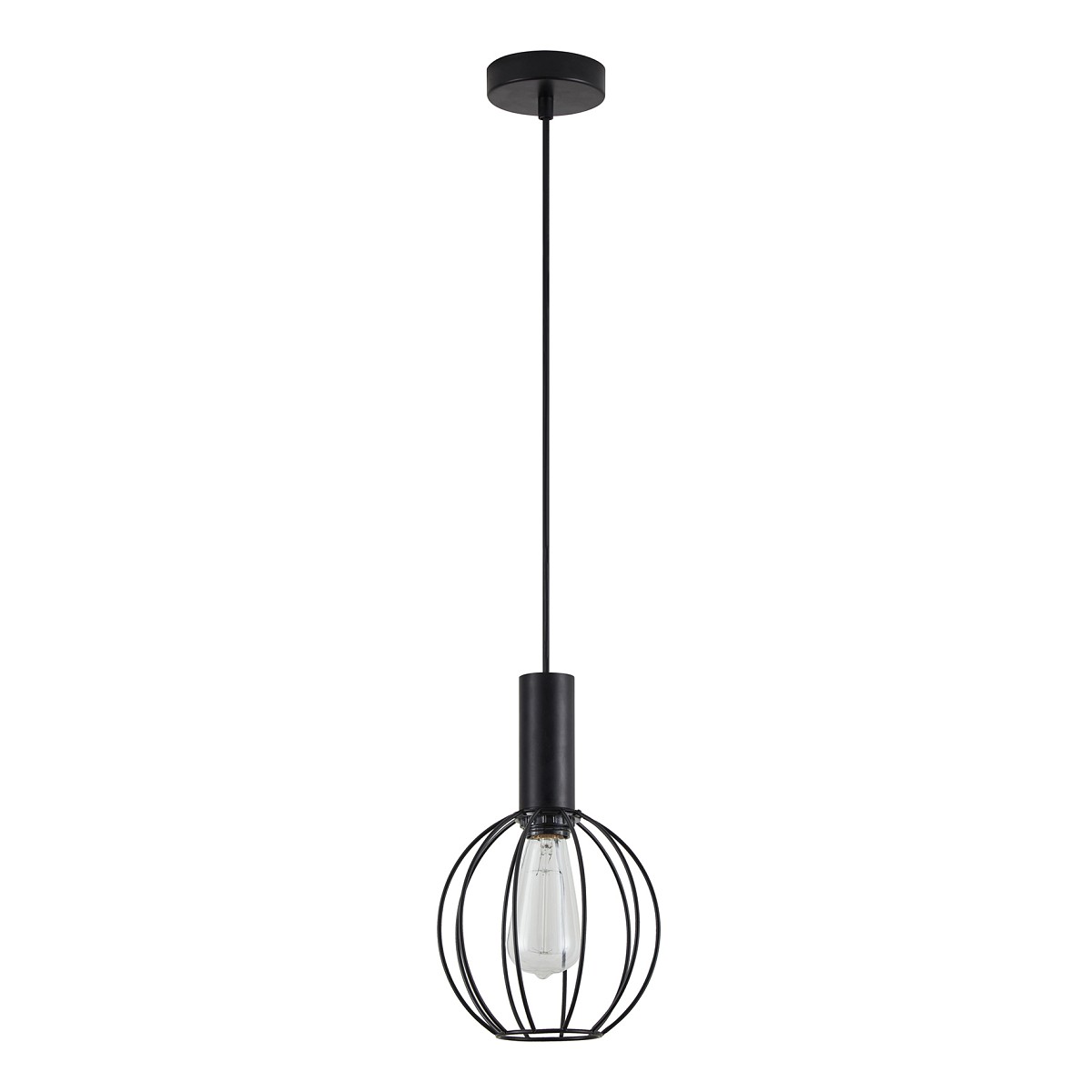 SE21-BL-4-GR2 ADEPT TUBE Black Pendant Black Metal Grid+