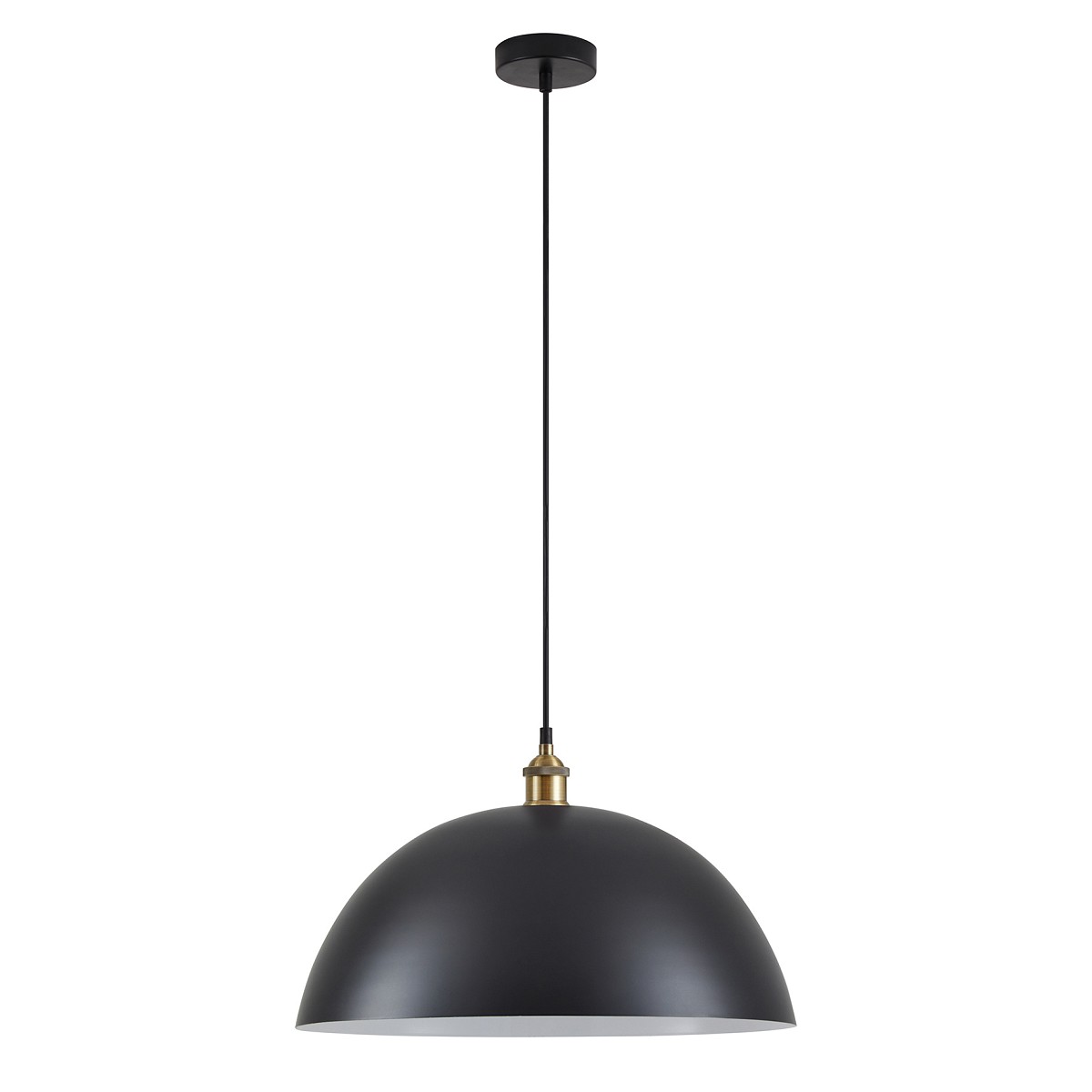 SE21-BR-10-MS50 MAGNUM Bronze Metal Pendant Black Shade with Black Fabric Cable+