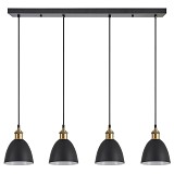 SE21-BR-10-4BL-MS2 MAGNUM BRONZE Black Metal Shade Pendant+