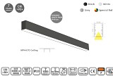 MP44.70C-199-S-3-O-OF-BL Linear Profile Lighting Ceiling 44.5x70mm 199cm