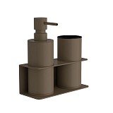 Επιτοίχια Dispenser & Ποτηροθήκη - Matt Light Bronze, Pam & Co, W17 x D7 x H19 (cm), 80-963