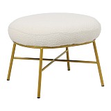 Σκαμπό Susanna pakoworld μπουκλέ κρεμ-πόδι χρυσό μέταλλο 56x47x40εκ