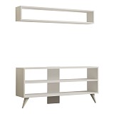 Σύνθετο σαλονιού Prestige pakoworld σε λευκή απόχρωση 120x29,6x50εκ