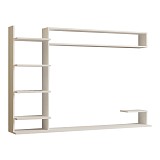 Σύνθετο σαλονιού επιτοίχιο Dilan pakoworld σε λευκή απόχρωση 180x29,60x121,80εκ