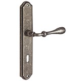 Roline Κ370 Πόμολο Πόρτας με Πλάκα από Ορείχαλκο Old Silver 255x45x114mm
