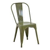 Καρέκλα Utopia pakoworld μέταλλο σε λαδί απόχρωση 44x44x85εκ