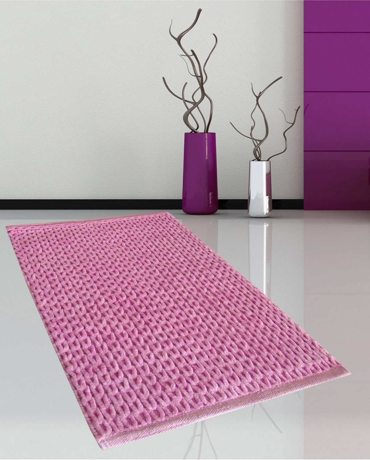 ΠΑΤΑΚΙ ΜΠΑΝΙΟΥ #2335 CHENILLE ΡΟΖ 50X80