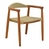 Πολυθρόνα Ganny pakoworld teak ξύλο και pe σχοινί σε φυσική απόχρωση 61x58x71εκ