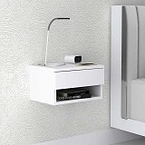 Κομοδίνο επιτοίχιο Mary Megapap χρώμα λευκό 40x30x23εκ.