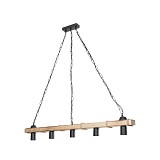 Φωτιστικό οροφής πεντάφωτο Lagoon pakoworld Ε27 σε καφέ απόχρωση 100x8.5x10.5εκ