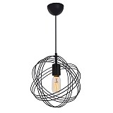 Φωτιστικό οροφής μονόφωτο Idris pakoworld E27 μαύρο Φ30x75εκ