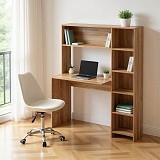 Γραφείο με βιβλιοθήκη Janson pakoworld σε oak απόχρωση 113.2x40x141.8εκ