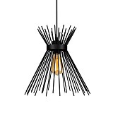 Φωτιστικό οροφής Candle I pakoworld E27 μέταλλο μαύρο Φ25x30εκ