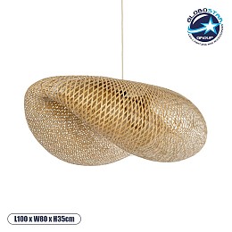 GLOBOSTAR® MEXICO 00721 Boho Κρεμαστό Φωτιστικό Οροφής με Ντουί 1 x E27 AC 220-240V IP20 - Μπεζ - Μ100 x Π80 x Υ35cm