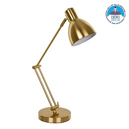 GloboStar® ZETO 00836 Μοντέρνο Επιτραπέζιο Φωτιστικό Πορτατίφ Μονόφωτο 1 x E27 IP20 Χρυσό Μέταλλο - Μ- x Π- x Υ72cm