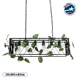 GLOBOSTAR® CLARITY 00964 Vintage Κρεμαστό Φωτιστικό Οροφής με Ντουί 6 x E27 AC 220-240V IP20 - Μαύρο & Πράσινο - Μ78 x Π25 x Υ22cm