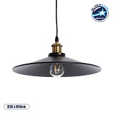 GLOBOSTAR® CARAVEL 01042 Vintage Κρεμαστό Φωτιστικό Οροφής με Ντουί 1 x E27 AC 220-240V IP20 - Μαύρο & Χρυσό - Μ36 x Π36 x Υ10cm
