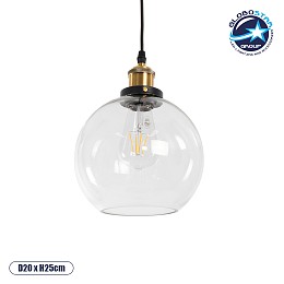 GLOBOSTAR® WICKHAM 01170 Vintage Κρεμαστό Φωτιστικό Οροφής με Ντουί 1 x E27 AC 220-240V IP20 - Πολύχρωμο - Μ20 x Π20 x Y25cm