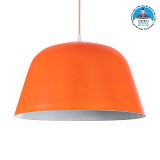 GLOBOSTAR® UPVALE 01283 Μοντέρνο Κρεμαστό Φωτιστικό Οροφής με Ντουί 1 x E27 AC 220-240V IP20 - Πορτοκαλί & Λευκό - Μ40 x Π40 x Υ24cm