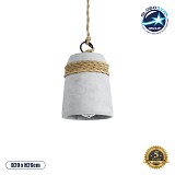 GLOBOSTAR® TRIBECA 01319 Boho Κρεμαστό Φωτιστικό Οροφής με Ντουί 1 x E27 AC 220-240V IP20 - Γκρι & Μπεζ - Μ20 x Π20 x Υ26cm