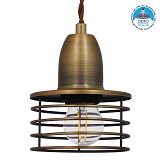 GLOBOSTAR® MANHATTAN 01454 Μοντέρνο Κρεμαστό Φωτιστικό Οροφής με Ντουί 1 x E27 AC 220-240V IP20 - Μπρούτζινο - Μ11 x Π11 x Υ14cm