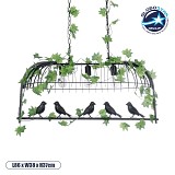 GLOBOSTAR® NEST 01646 Vintage Κρεμαστό Φωτιστικό Οροφής με Ντουί 3 x E27 AC 220-240V IP20 - Μαύρο & Πράσινο - Μ85.5 x Π37.5 x Y38cm