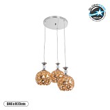 GLOBOSTAR® BOUQUET 01670 Μοντέρνο Κρεμαστό Φωτιστικό Οροφής με Ντουί 3 x E27 AC 220-240V IP20 - Πολύχρωμο - Μ46 x Π46 x Y23cm